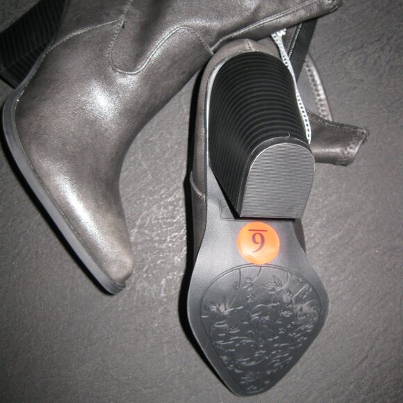 Sincerely Jules Black Western Style zip up Cowboy heel boots size 6 - Picture 6 of 7